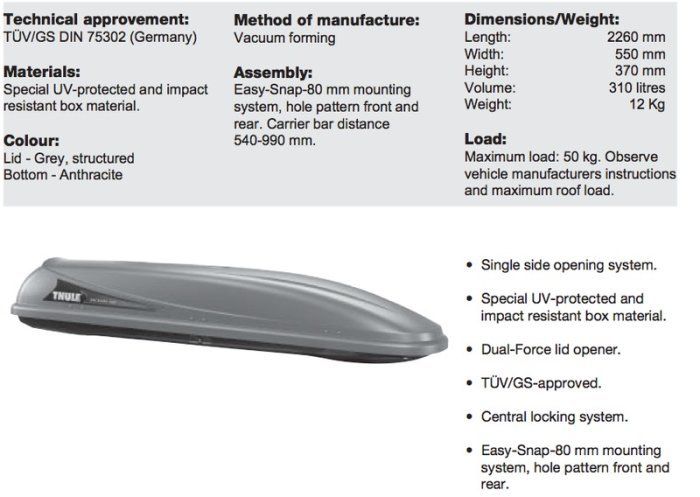 Nette Thule Ocean 500 Dakkoffer Skibox