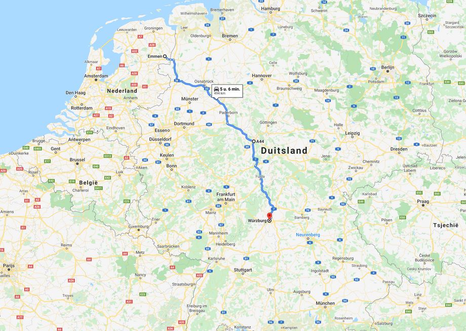 Snelste weg van Noord-Nederland richting Oostenrijk