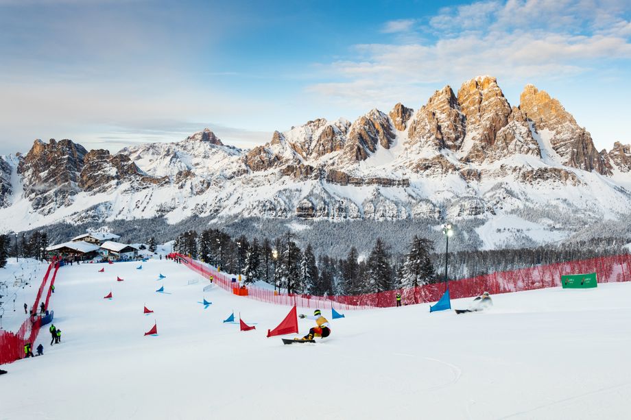Het wedstrijdtoneel in Cortina d'Ampezzo