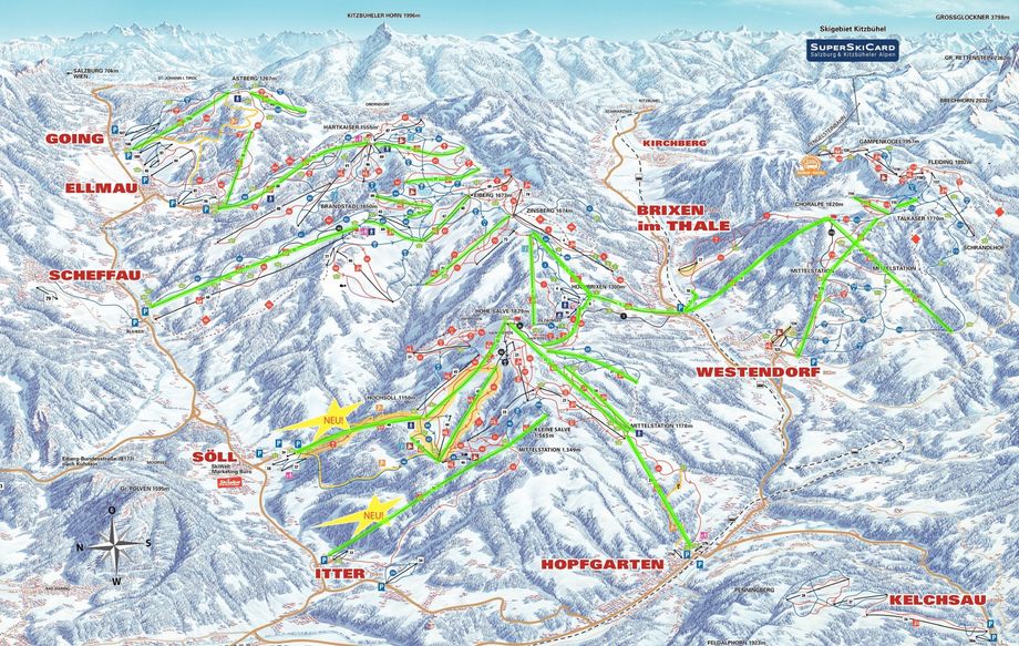 Geopende liften SkiWelt