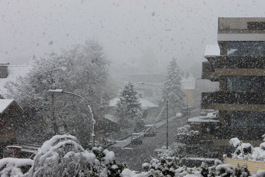 Hevige sneeuwval in Innsbruck