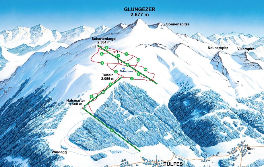 Nog geopende liften en pistes in Glungezer
