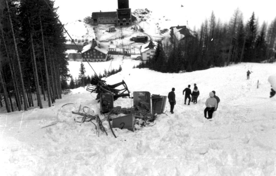 Das Unglück der Silvrettabahn am 16. März 1963.(© Silvrettaseilbahn AG)