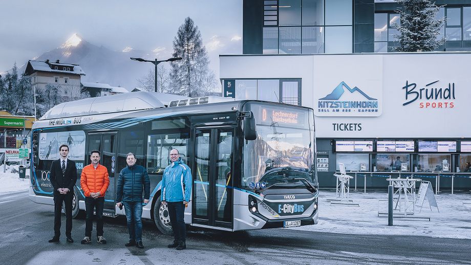 Ook Kaprun beschikt over een e-skibus sinds afgelopen Kerst. Beeld: Gletscherbahnen Kaprun.