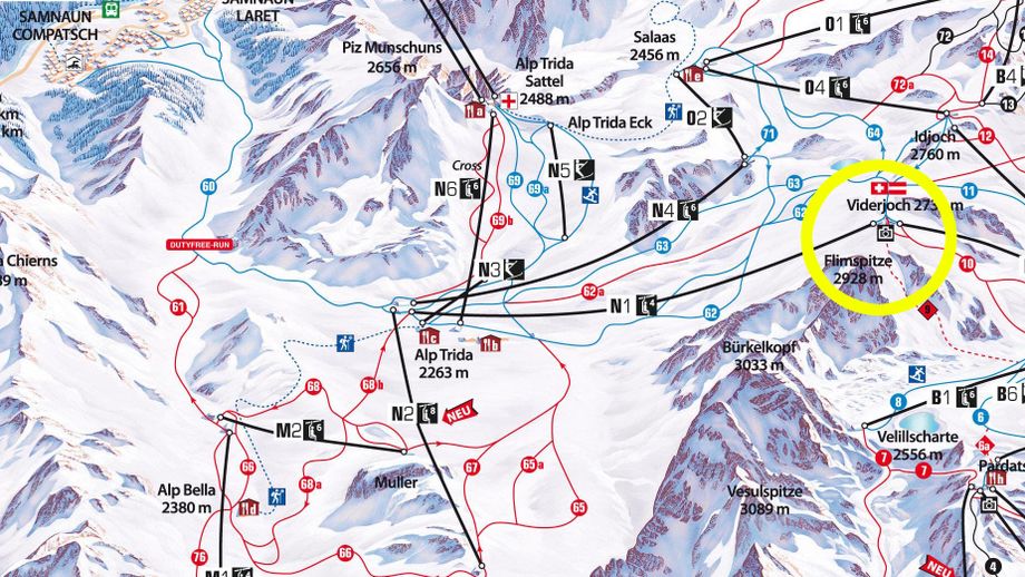 De smokkelaar werd betrapt op het 2.800 meter hoge Flimsattelgrensgebied.