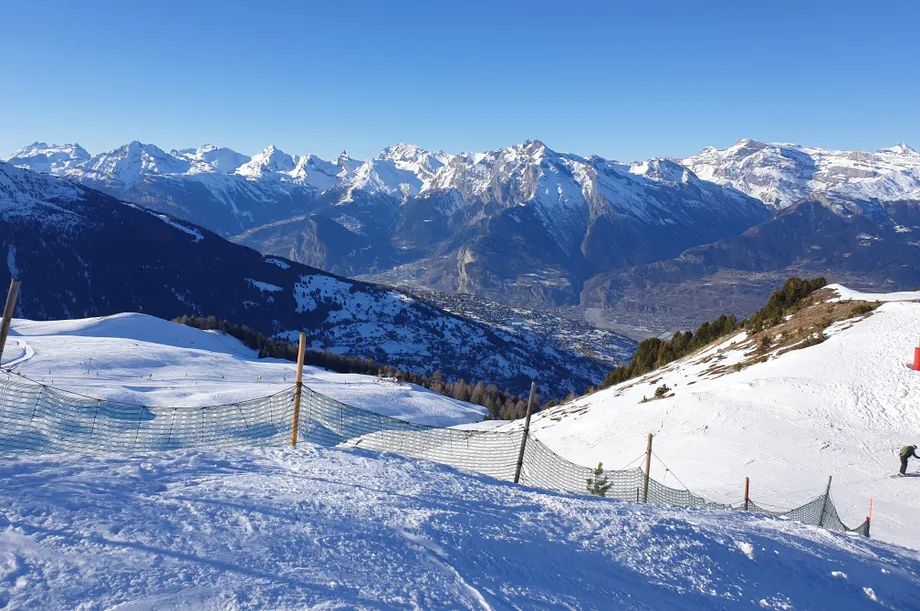 Het uitgestrekte skigebied van Verbier