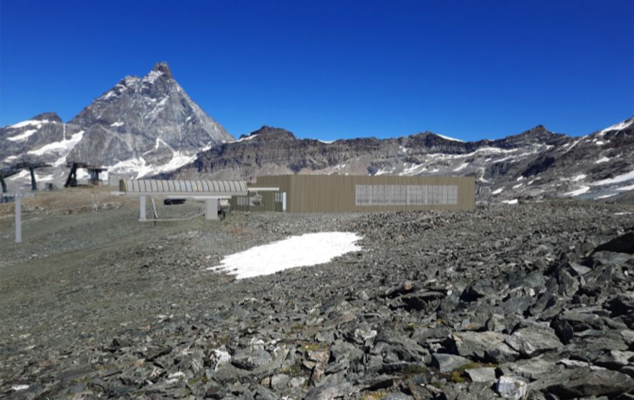 Het bergstation van de nieuwe Gran Sometta stoeltjeslift (cervinia.it)