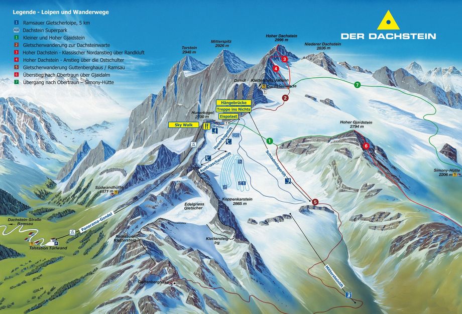 Het skigebied op de Dachsteingletsjer