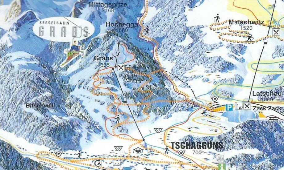 Het voormalige skigebiedje van Grabs, Montafon