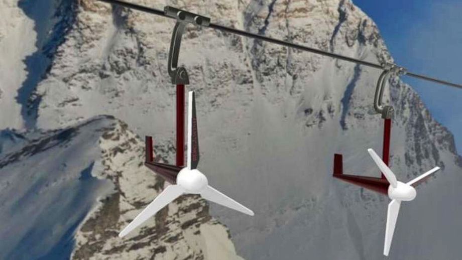 Zijn windmolens aan skiliften de toekomst? Foto: bergwind.energy
