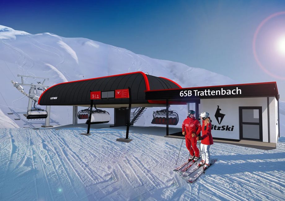 Visualisatie van de nieuwe Trattenbach stoeltjeslift (kitzski.at)