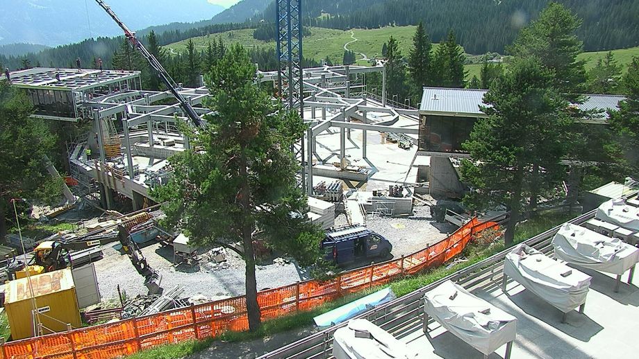 Bauarbeiten an der Bergstation Foppa