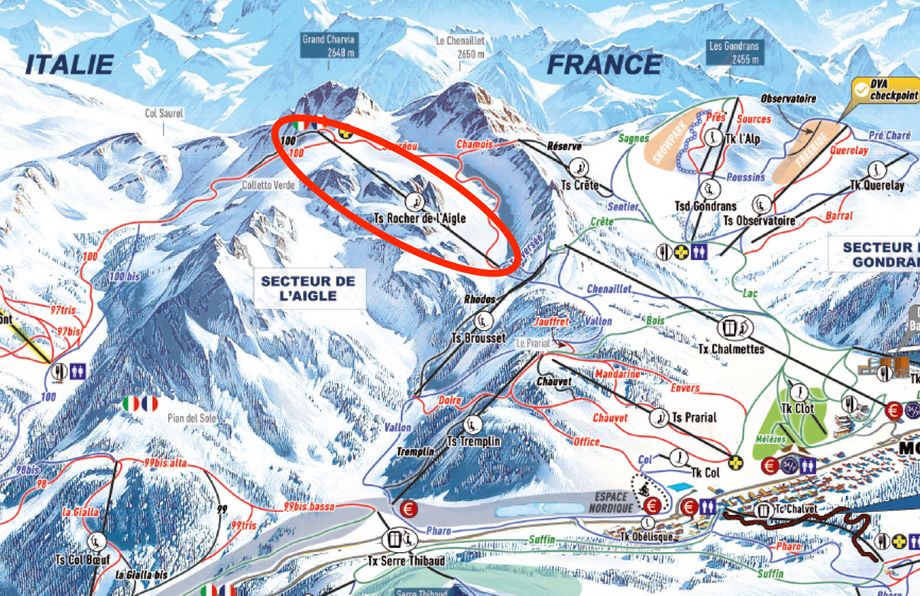 Rocher de l'Aigle lift in het skigebied