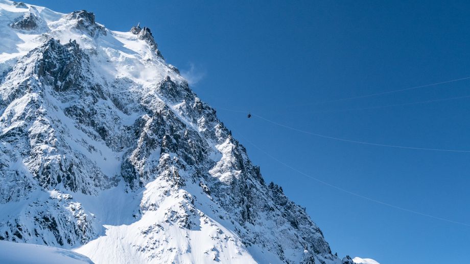 De indrukwekkende Aiguille du Midi lift boven Chamonix