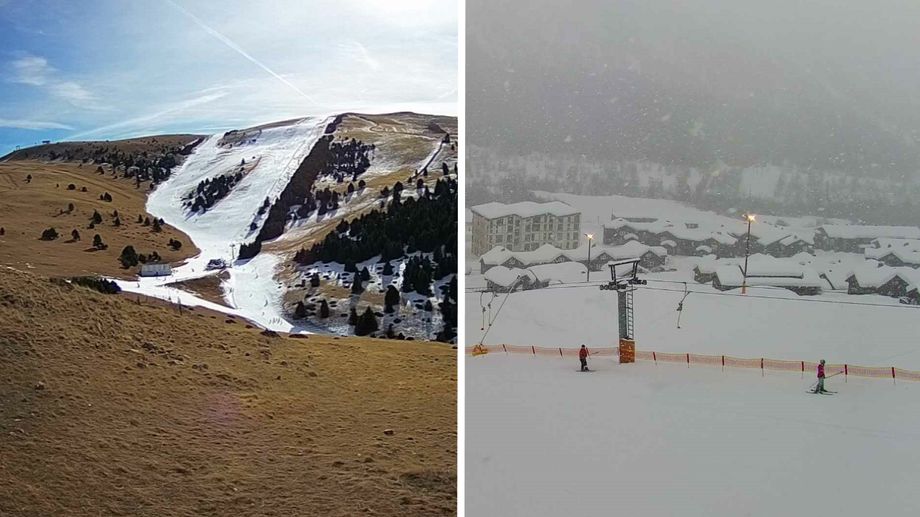 Een wereld van verschil tussen La Molina in de Spaanse Pyreneeën (links) en Myrkdalen in Noorwegen