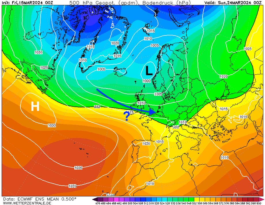 Europäisches Modell deutet auf etwas kälteren Trend ab Ende nächster Woche hin