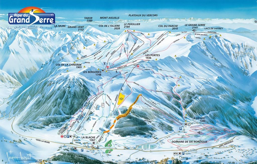 Pistekaart Alpe du Grand Serre