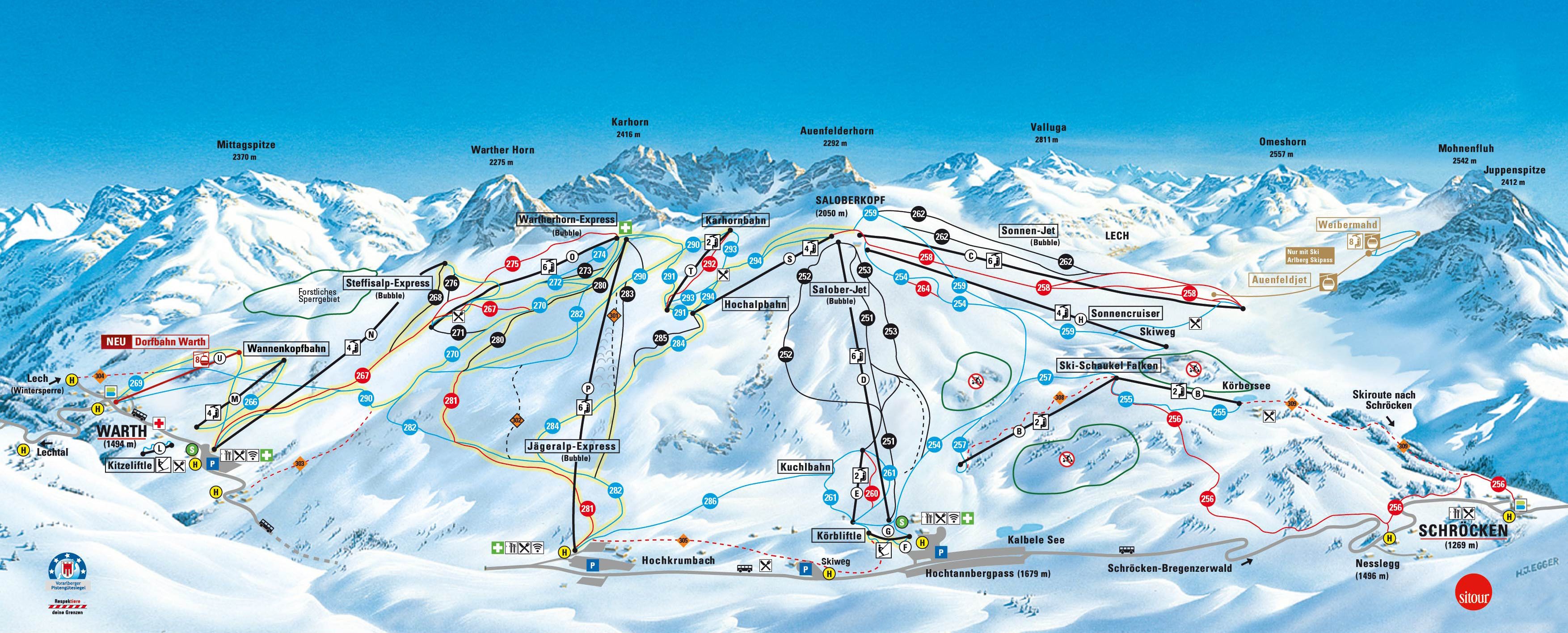 Warth Schröcken Skigebied Met 58km Piste In Oostenrijk