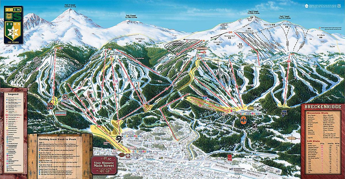 Breckenridge skigebied met 153km piste in Verenigde staten