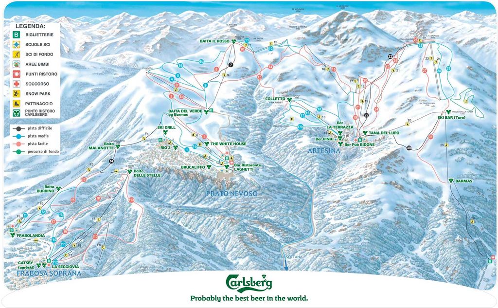 pistekaart Mondolè Ski
