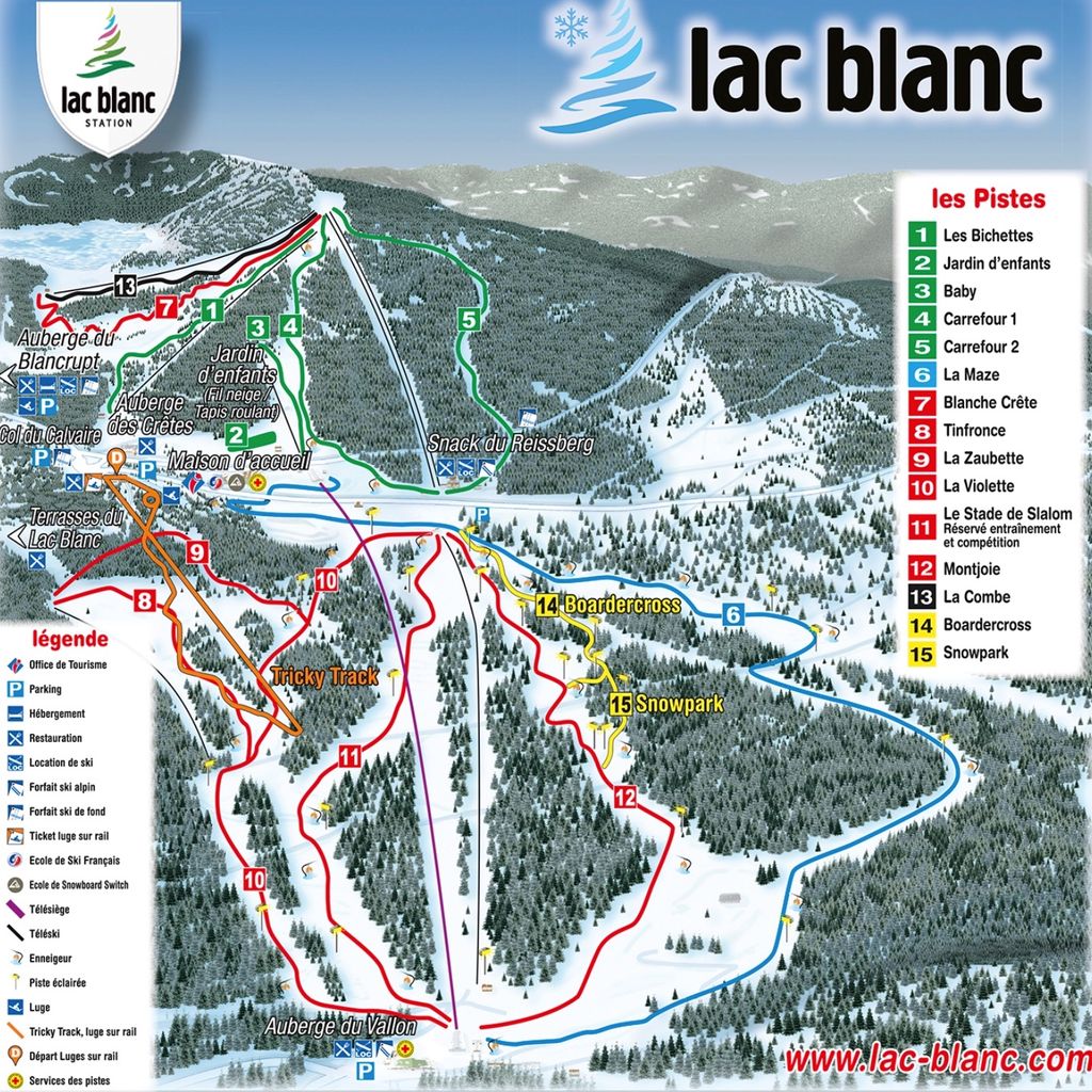 pistekaart Lac Blanc
