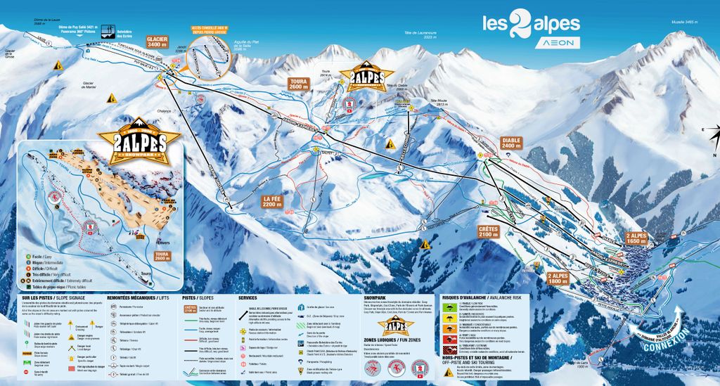 pistekaart Les Deux Alpes