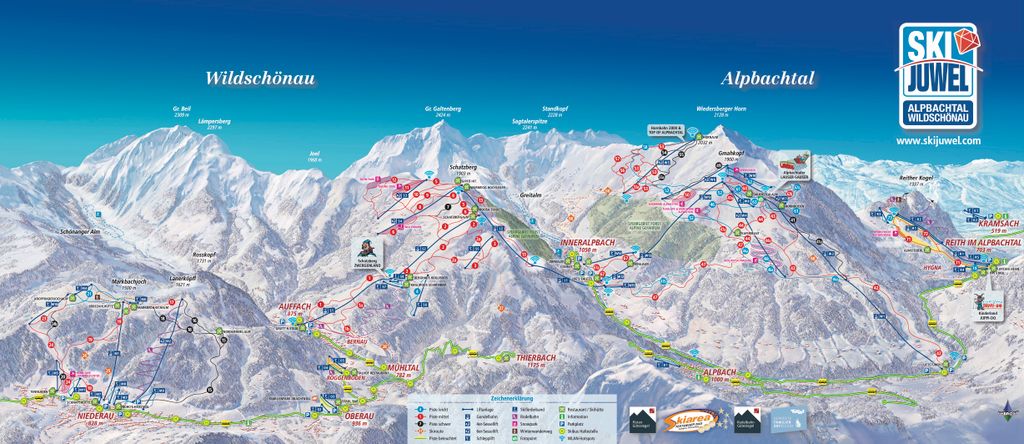 pistekaart Ski Juwel Alpbachtal Wildschönau