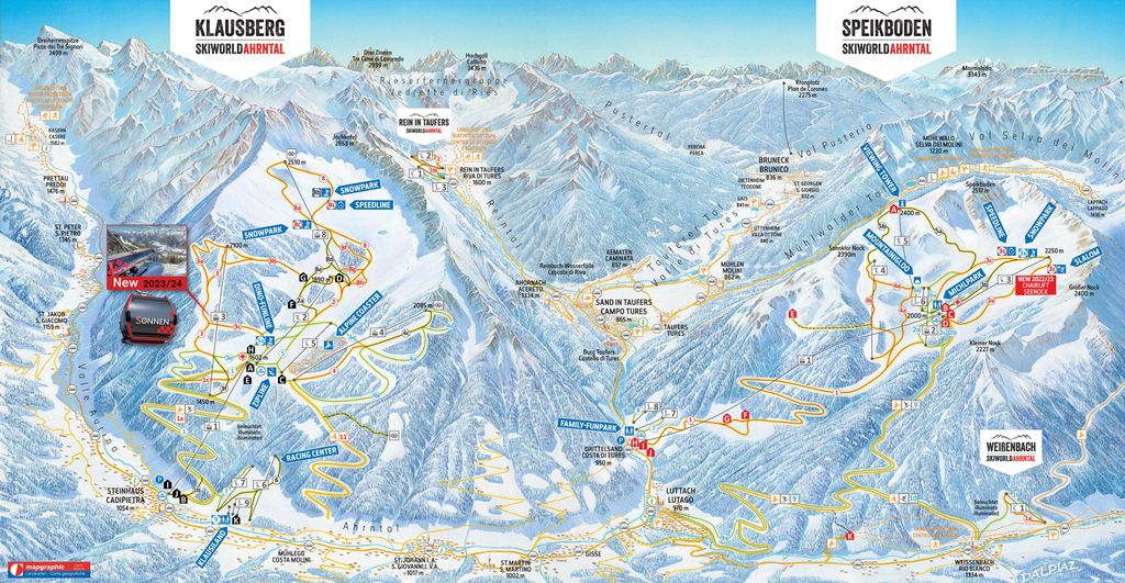 pistekaart Skiworld Ahrntal
