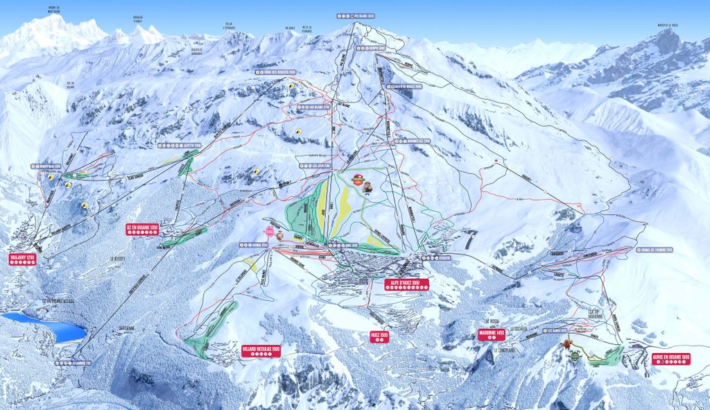 pistekaart Alpe d'Huez - Grand Domaine