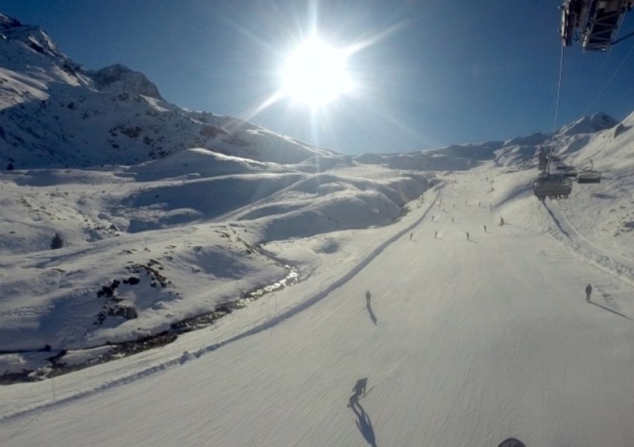 Op hoge Franse pistes is het nog prima (Les Arcs, via Sneeuwhoogte+)