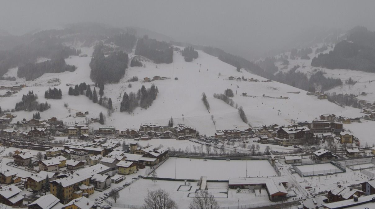 In Grossarl, Salzburgerland sneeuwt het