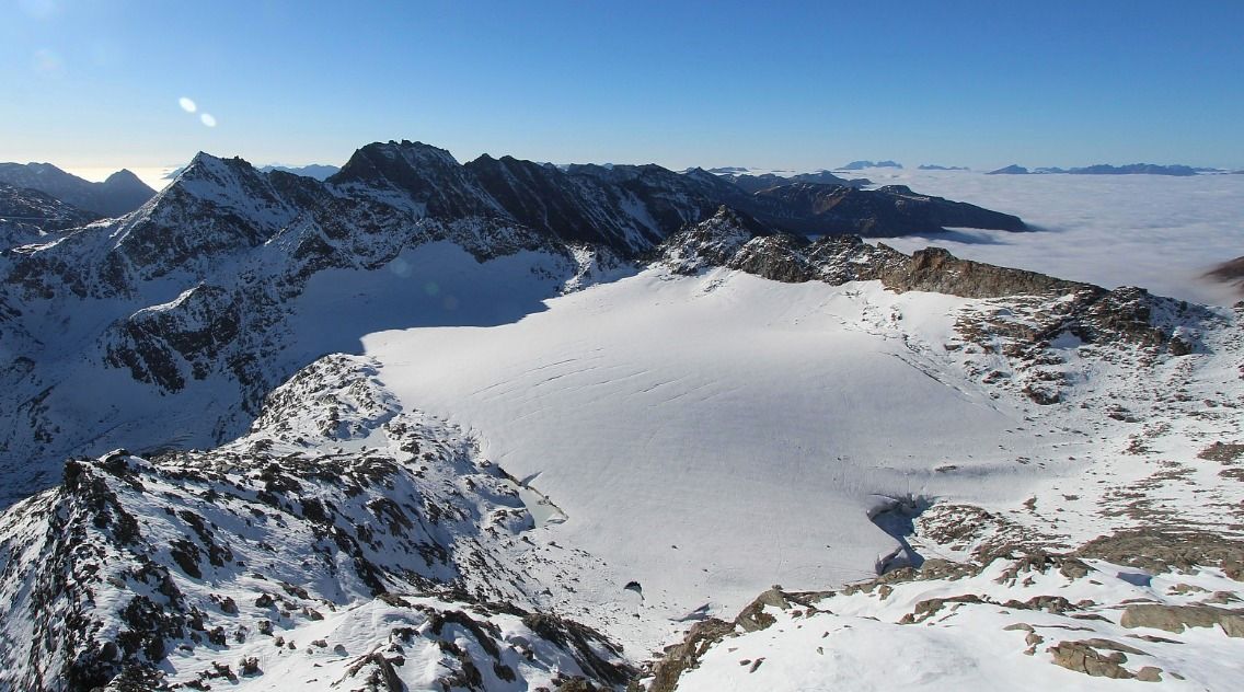 De sneeuw op de gletsjers verdwijnt waarschijnlijk niet meer (foto: Goldbergkees, Oostenrijk