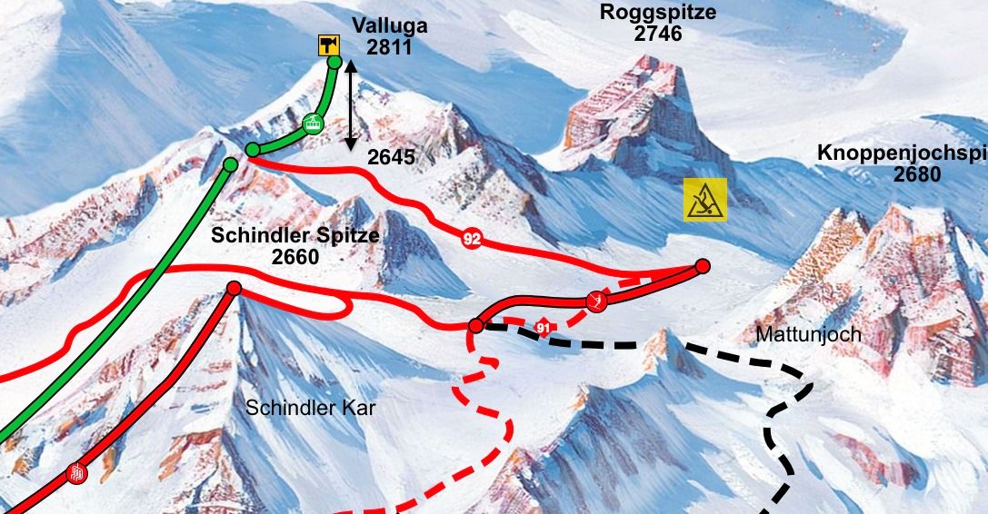 Normale skiërs kunnen niet op de Valluga komen