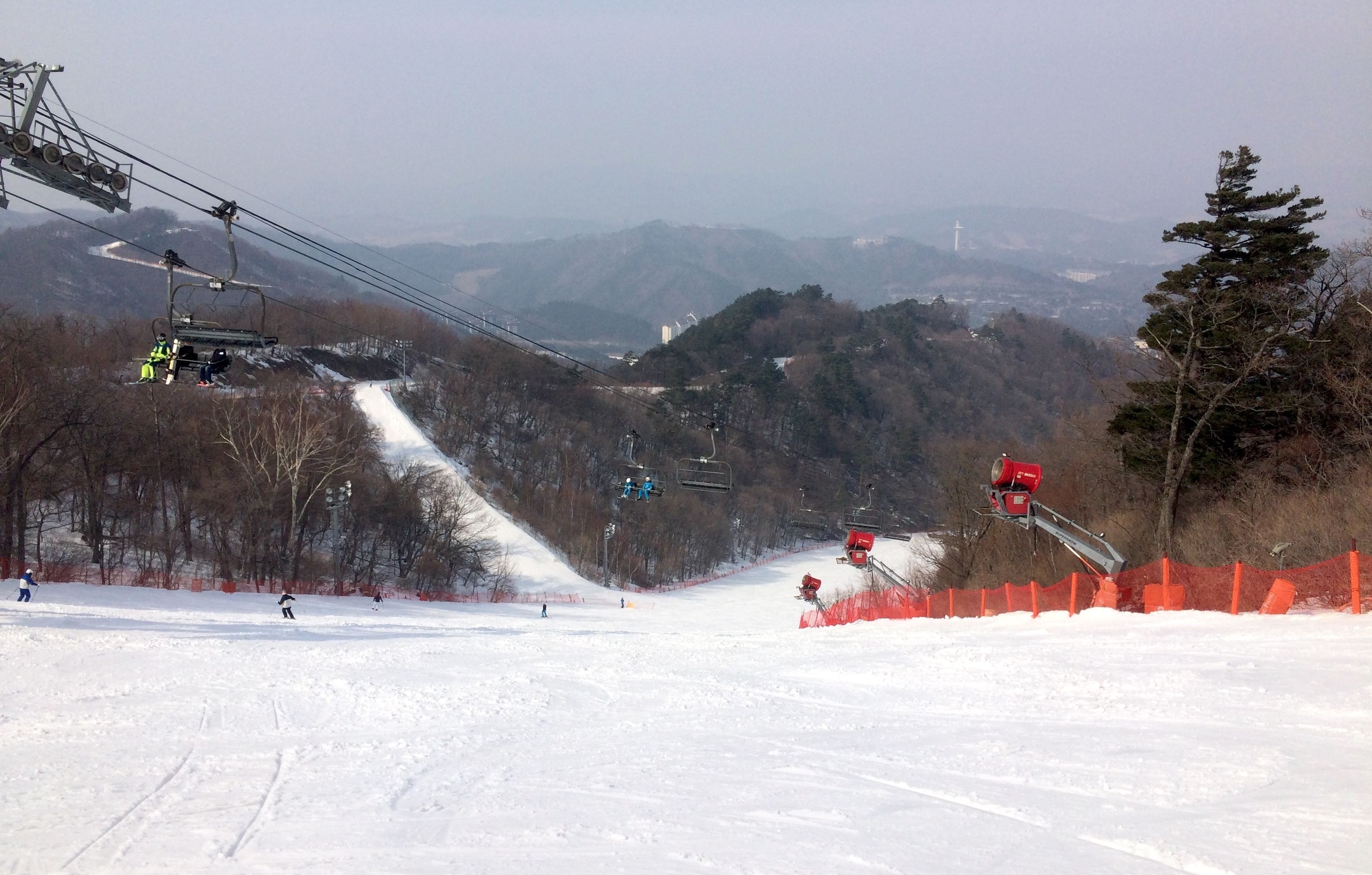 In Yongpyong is het hoogteverschil ook beperkt (foto: Vivace)