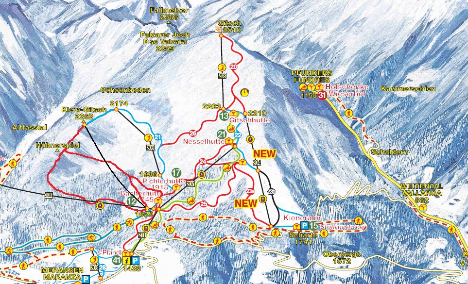Nieuwe pistekaart Gitschberg met de Klein-Gitsch uitbreiding