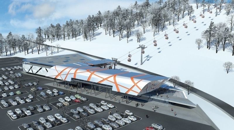 Het nieuwe multifunctionele dalstation van de Schlossalmbahn (skigastein.com)