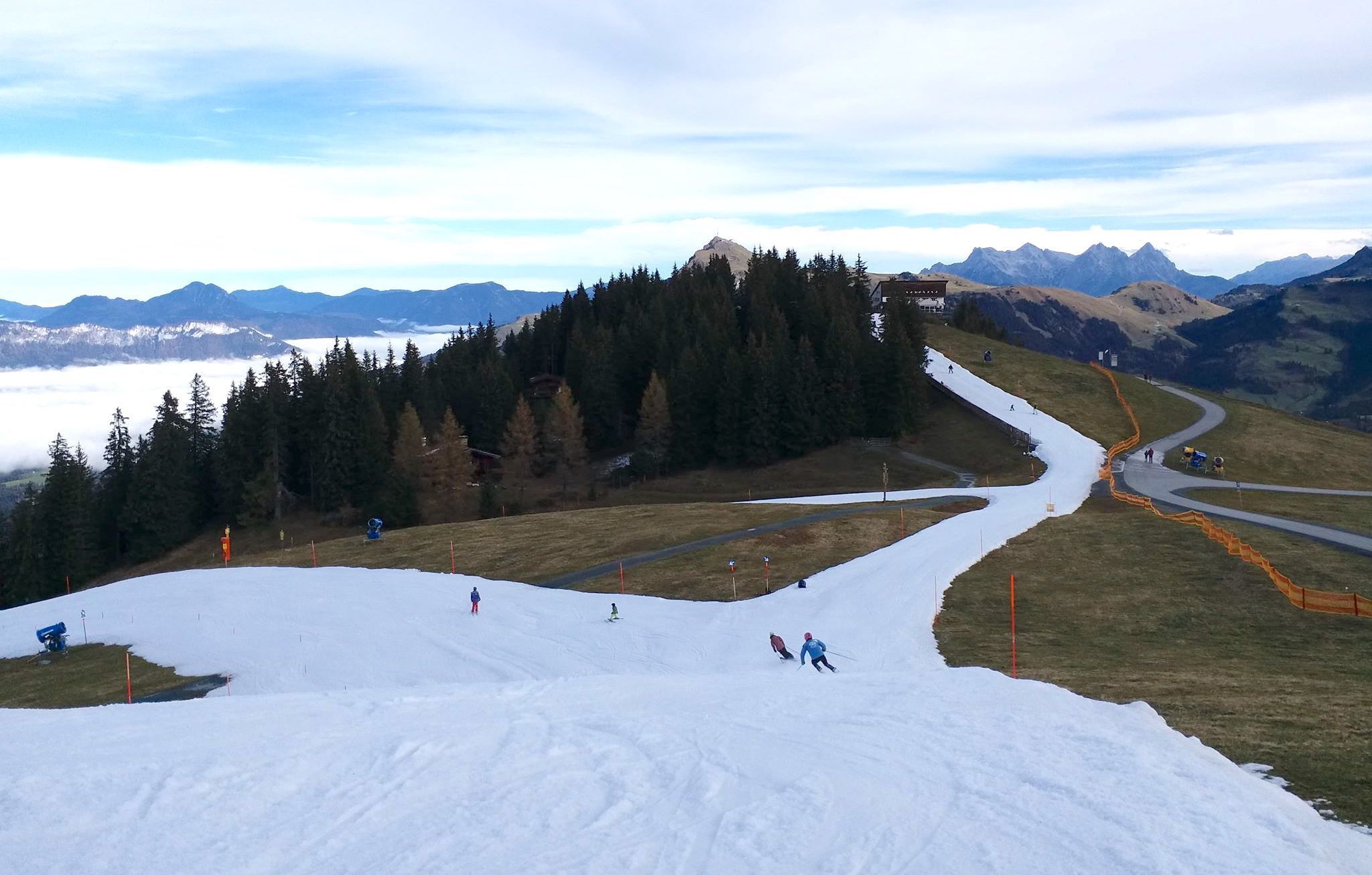 Skiën op de Hahnenkamm bij Kitzbühel (foto: Geertje Derksen)