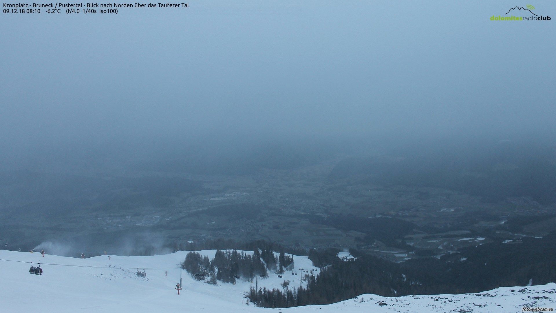 Het skigebied Kronplatz in Zuidtirol pakt ook wat sneeuw mee, maar veel zal het niet zijn.