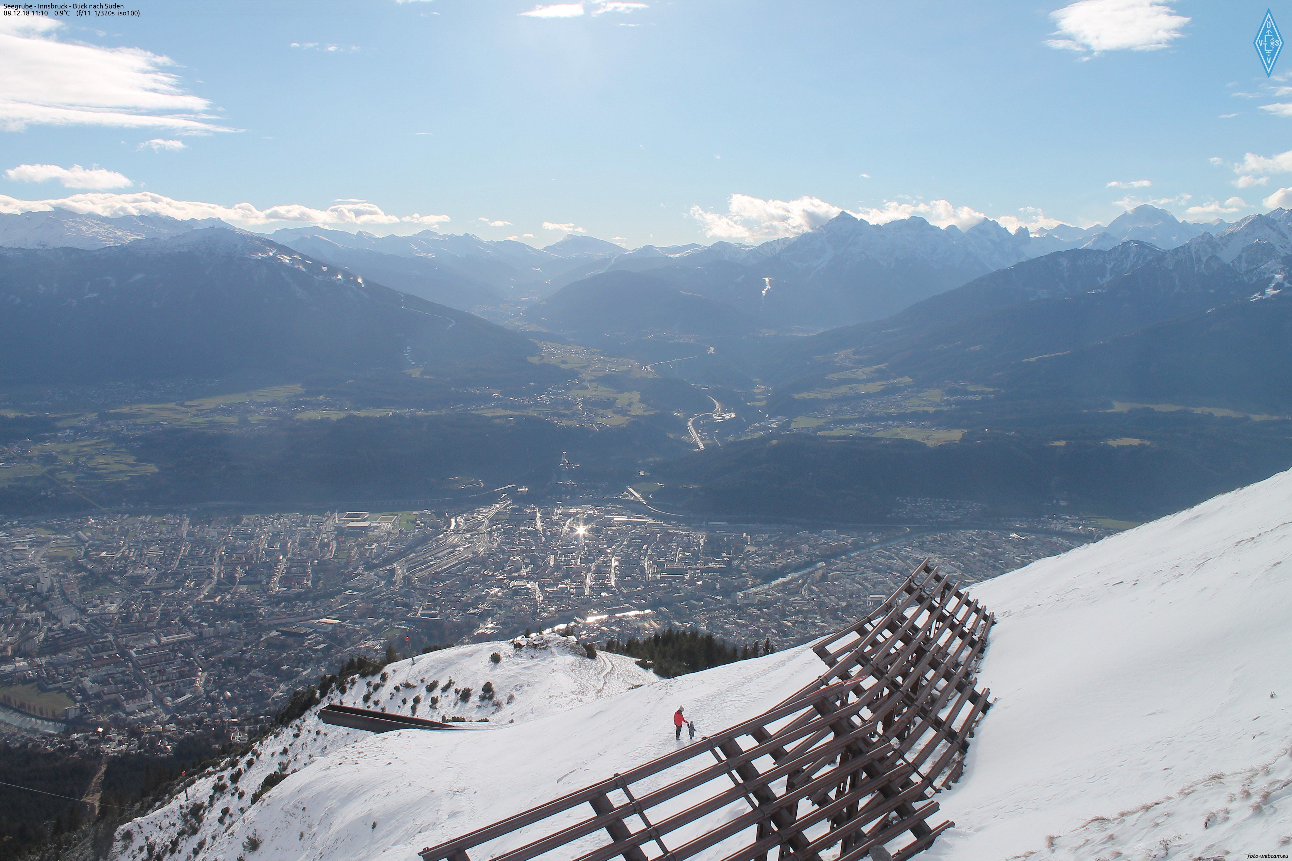 Dit was de situatie in december, op de achtergrond Innsbruck