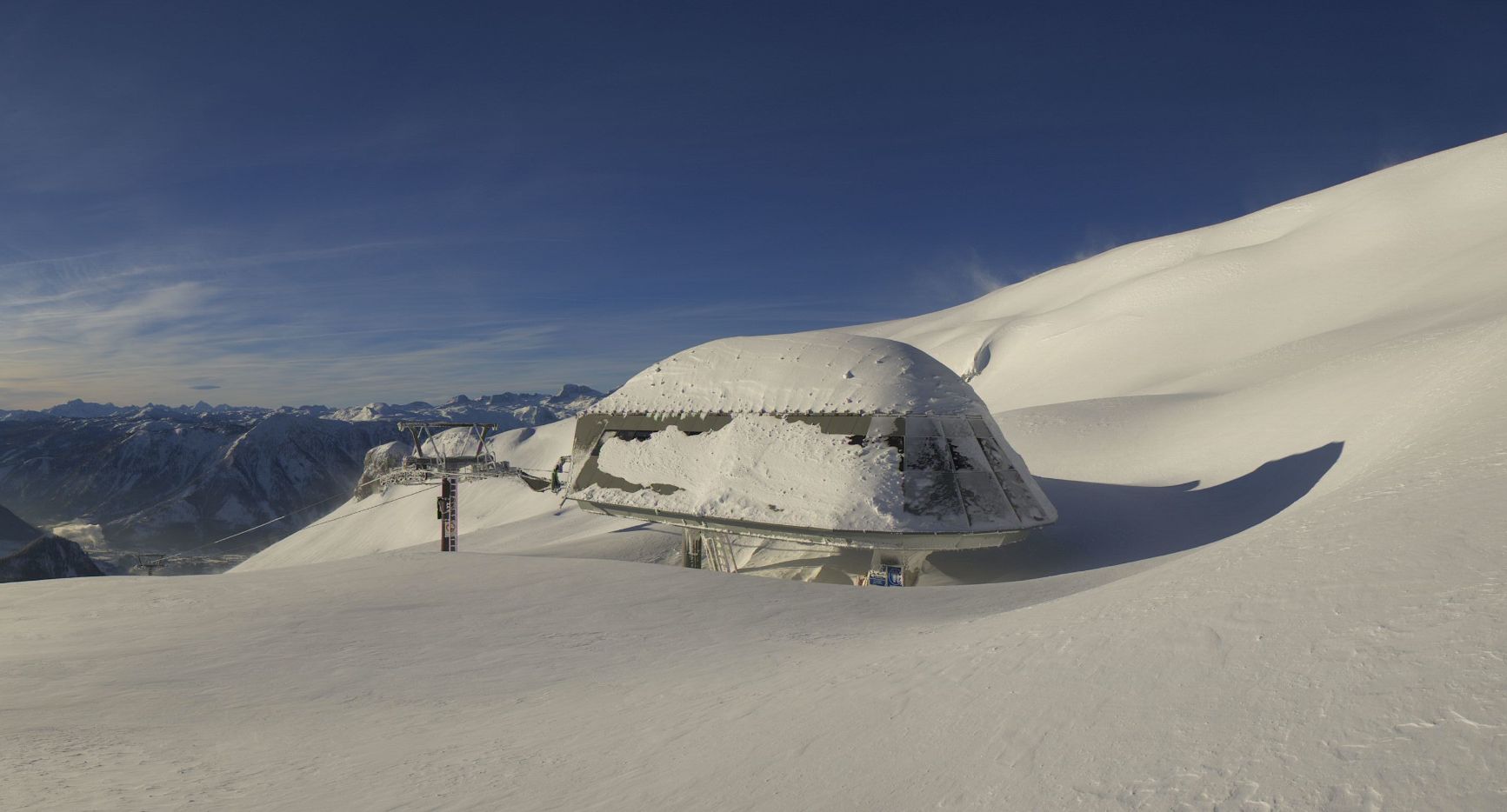 In het skigebied Loser (Steiermark) ligt bijna 5 meter sneeuw