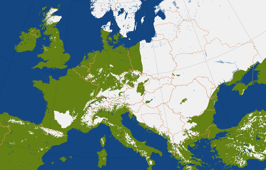 Sneeuwbedekking in Europa (bron: CBK Pan)