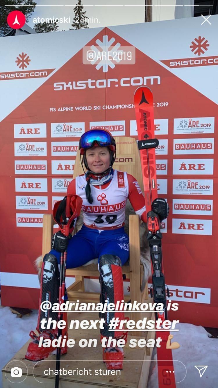 Bron Instagram Atomic, Adriana Jelinkova op de WK slalom hotseat in Are