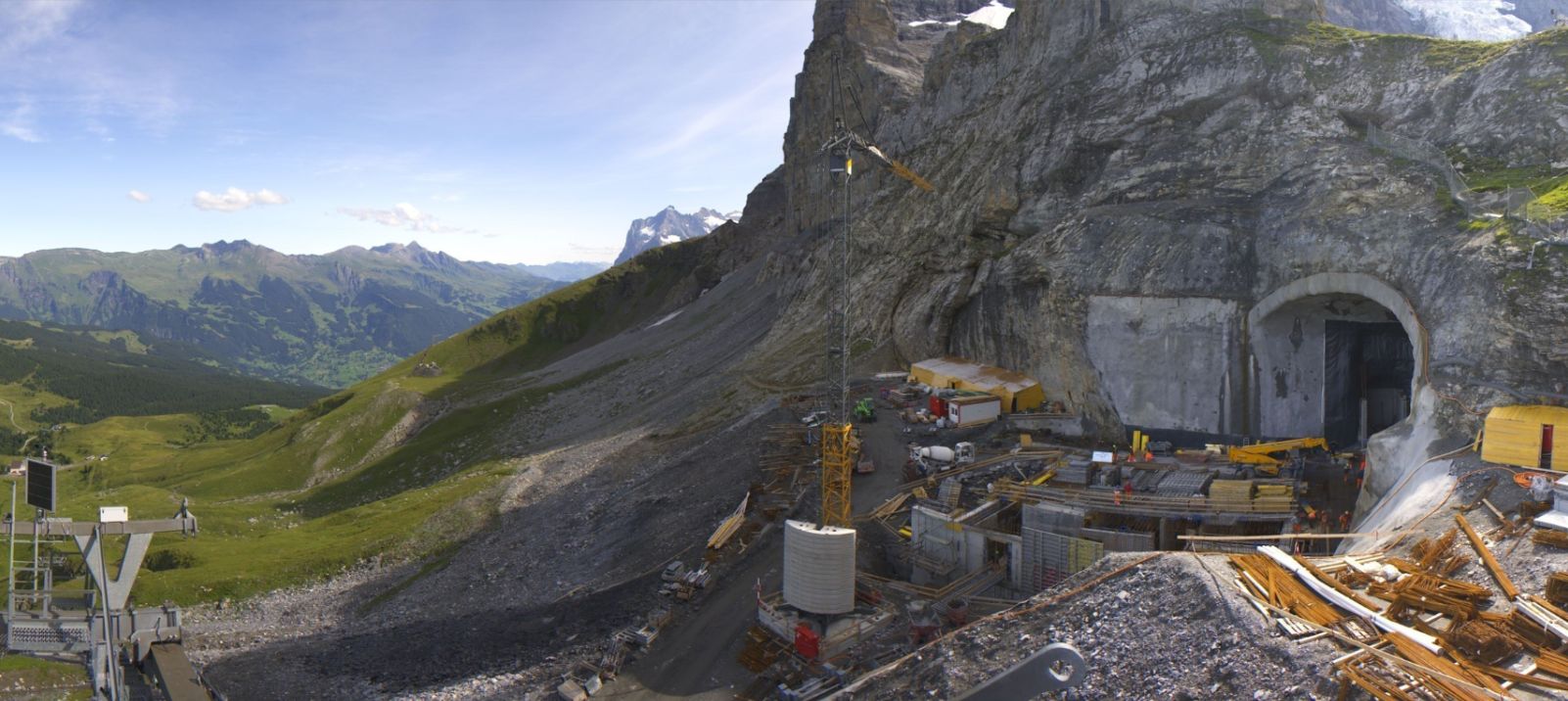 Het toekomstige bergstation van de 3S-gondel (jungfrau.roundshot.com)