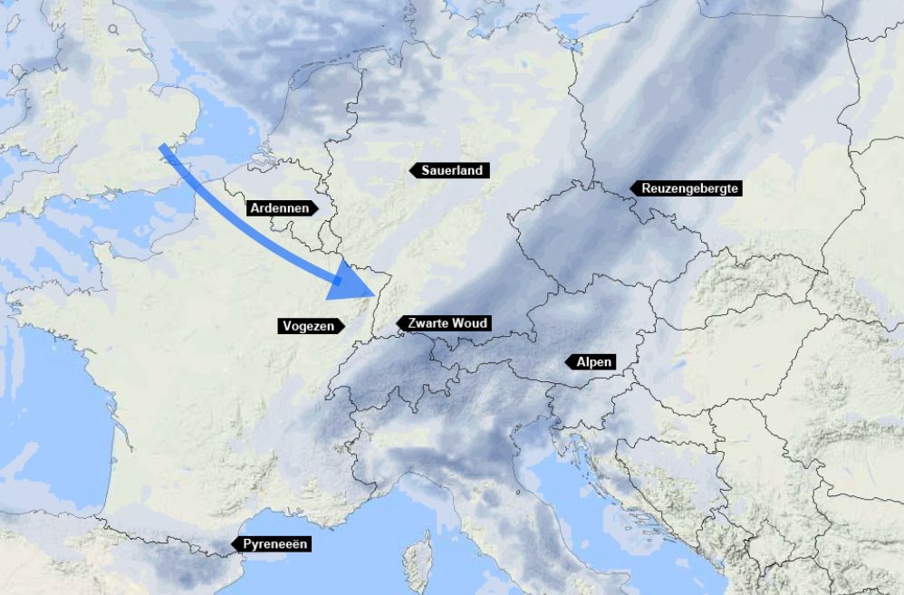 Koelere lucht stroomt uit over Europa