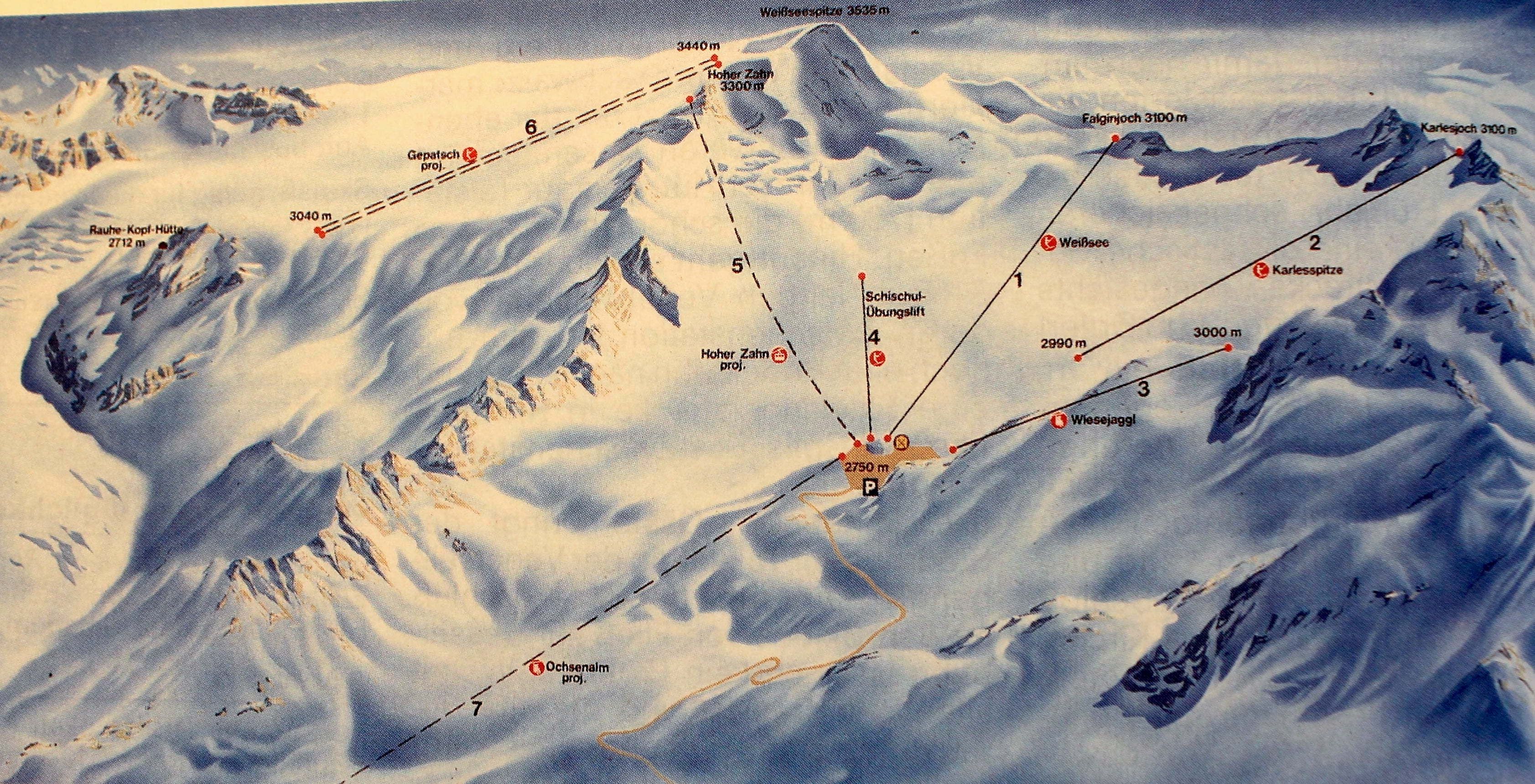 Pistekaartje uit de ADAC Skiatlas van 1985