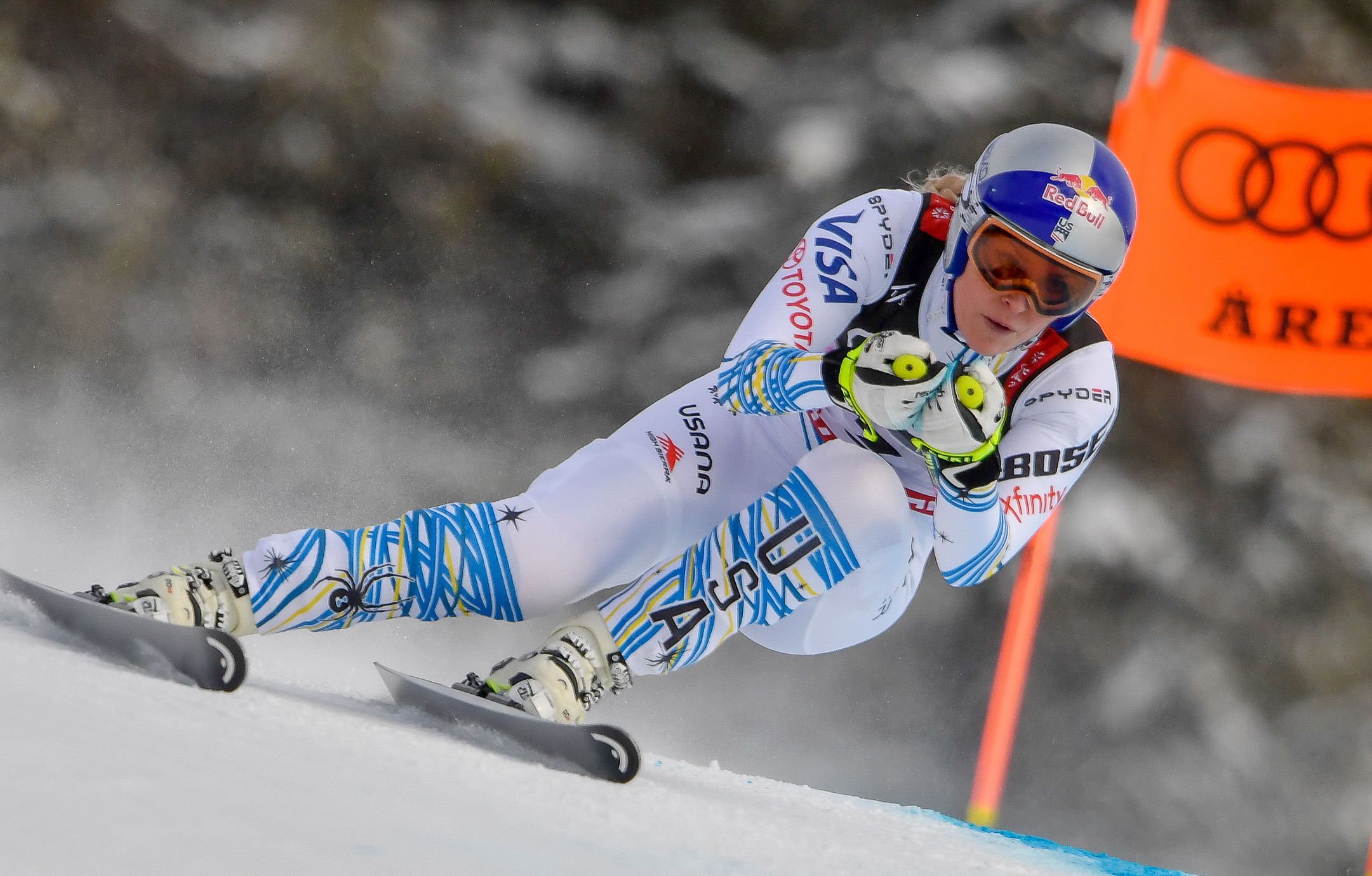 Lindsey Vonn in Are, bron: Red Bull Content Pool