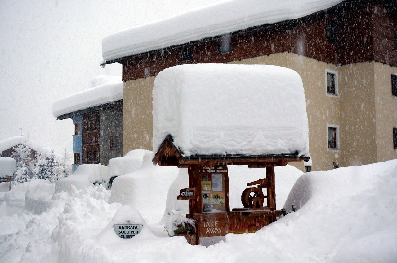 Indrukwekkende sneeuwval in Livigno eind (I) januari