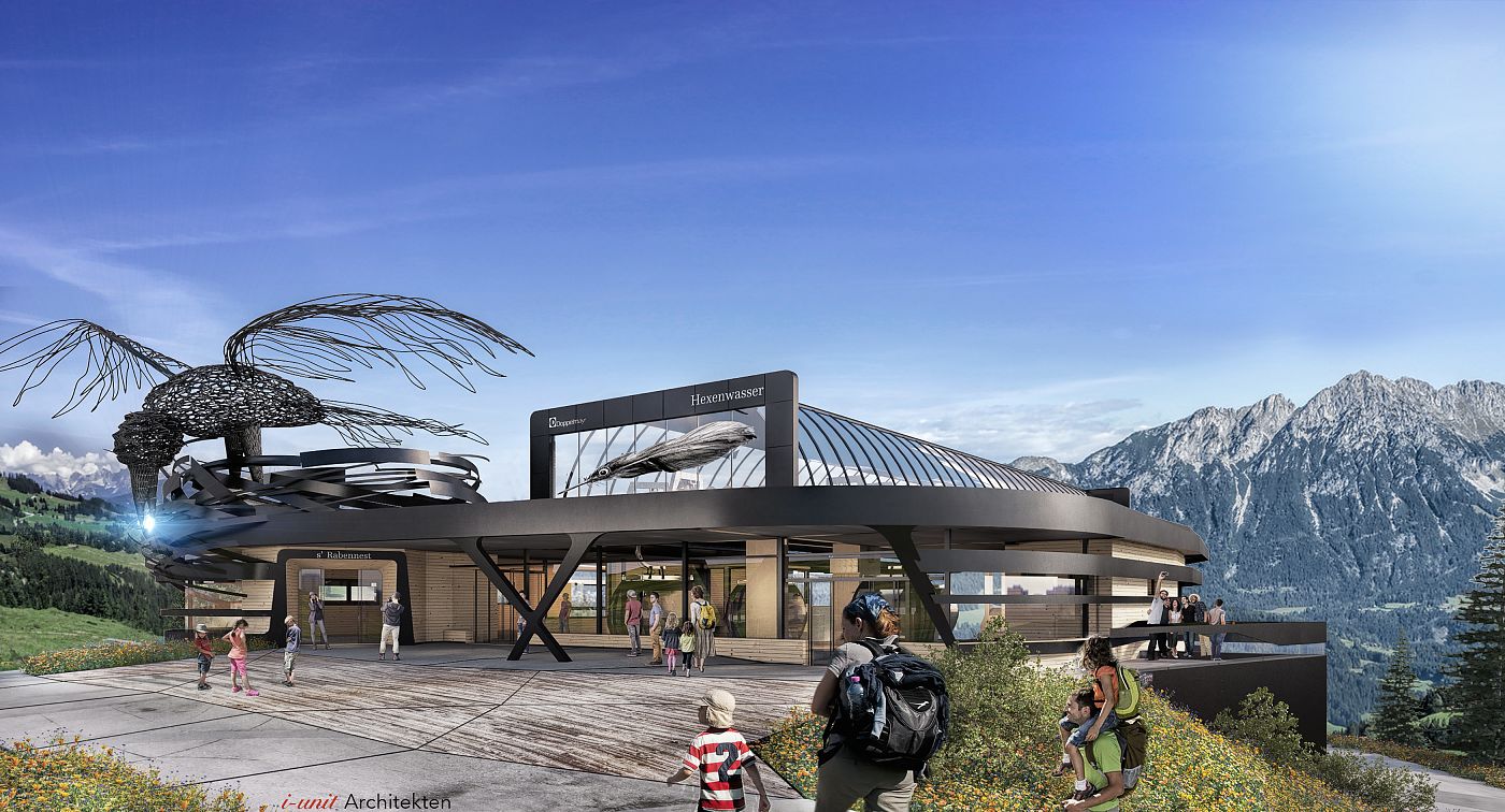 Het nieuwe bergstation van de Hexenwasser gondel in SkiWelt (skiwelt.at)